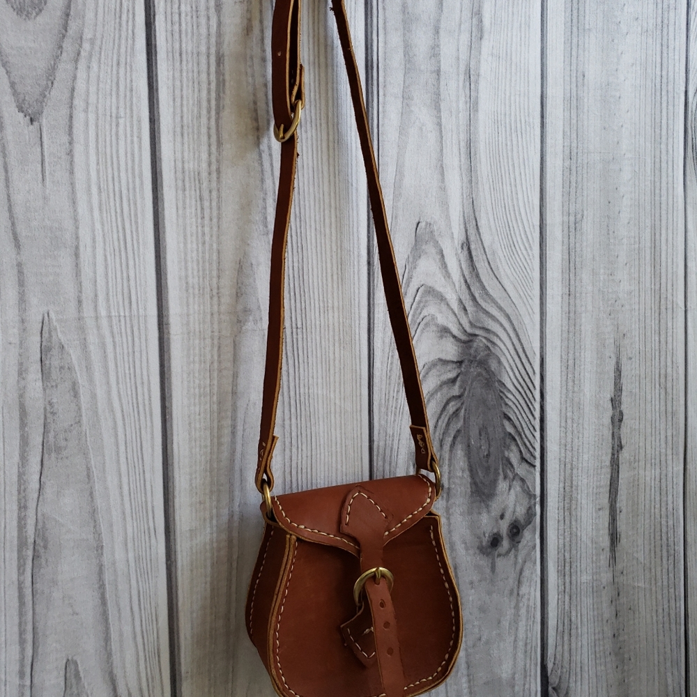small leather shoulder bag, handmade